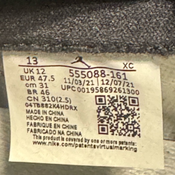 Air Jordan 1 Retro High OG Men’s 13 Heritage 555088-161 Worn Once - Picture 12 of 15